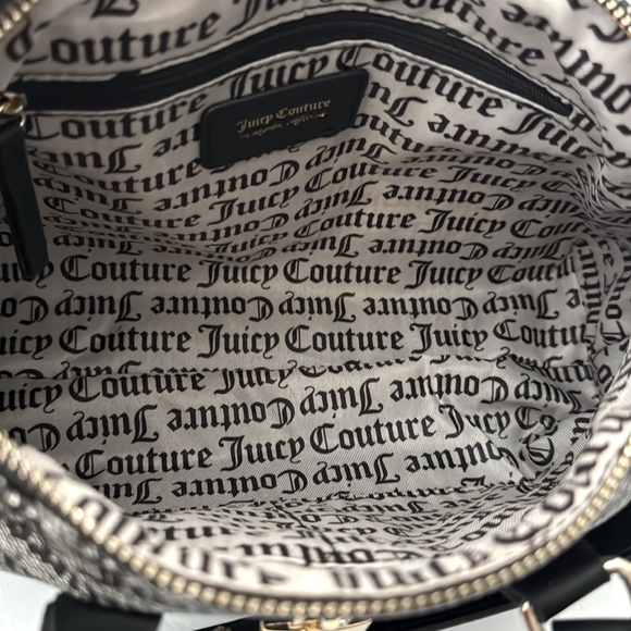 Juicy Couture Black & Gray Eastside Westside Satchel Bag Vegan Leather - Picture 6 of 11